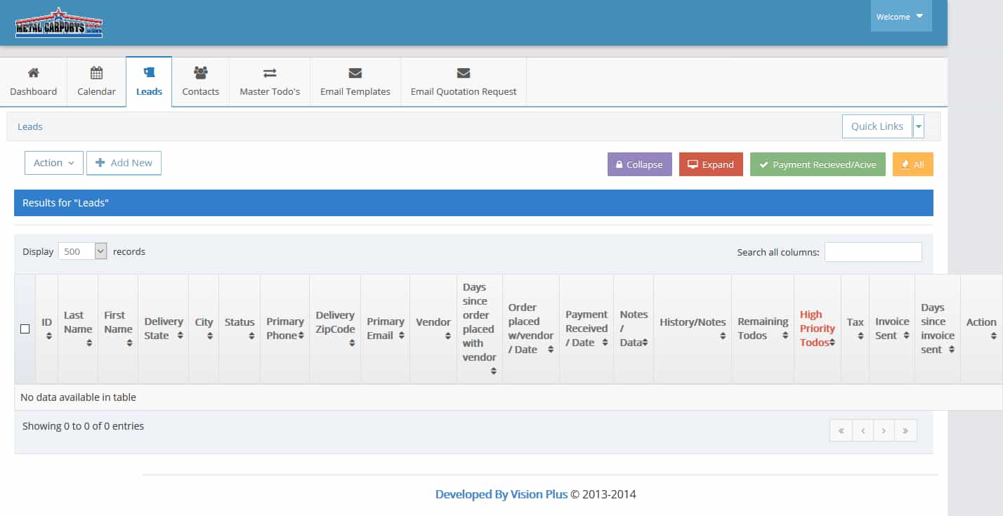 Metal Carprts USA (CRM) - Web Application Project